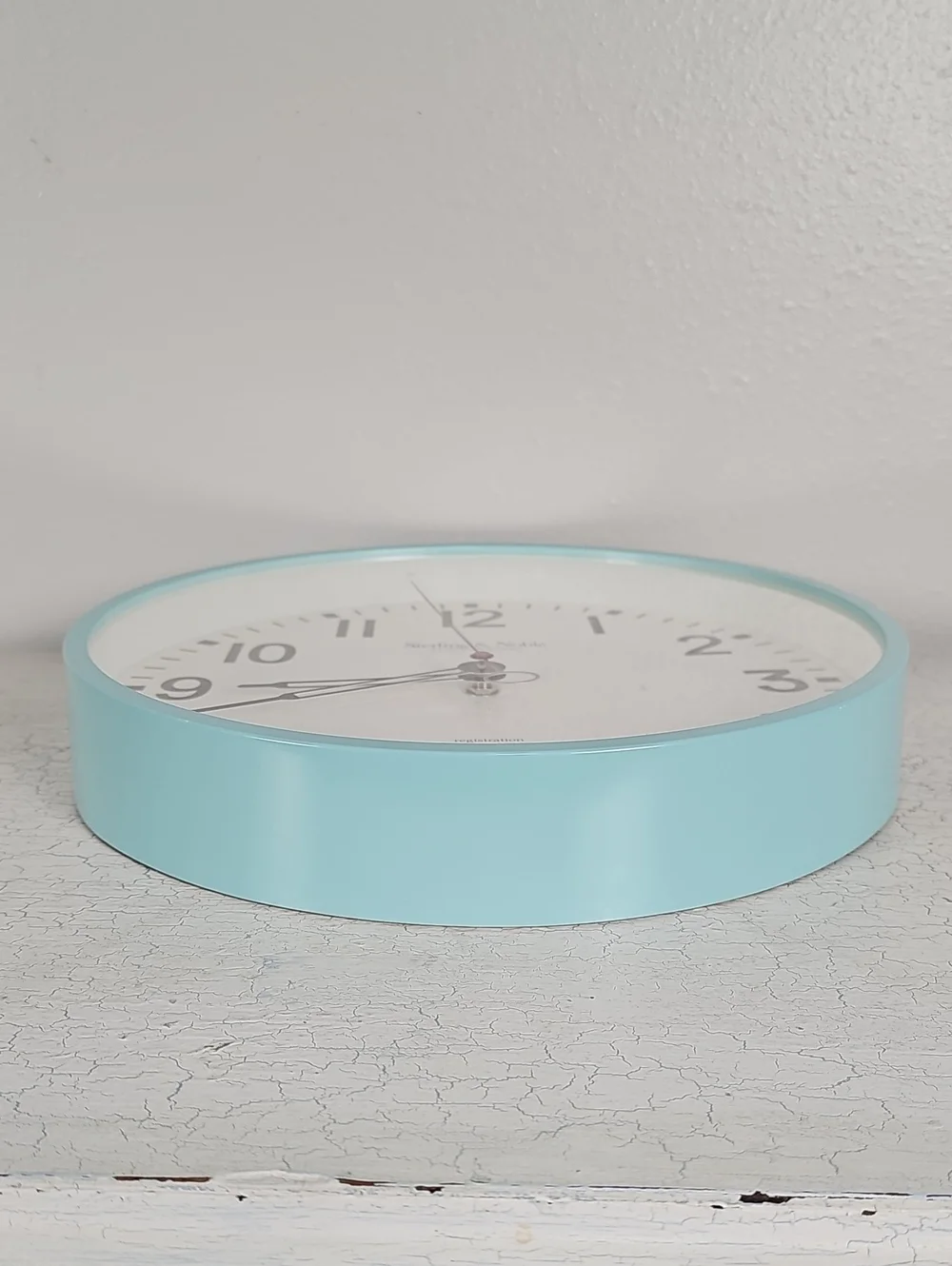 Sterling & Noble Teal Light Blue Round Wall Clock 11.5